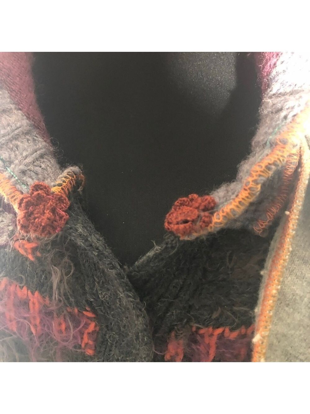 Handcrafted Patch Knitted Sweater Upcycled Multicolor Medium - Picture 7 of 14